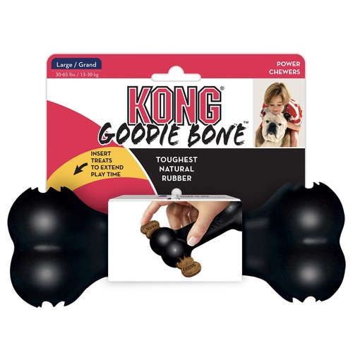 KONG Extreme Goodie Bone Durable Dog Toy for Tough Chewers Natural Rubber - 第 7/8 張圖片
