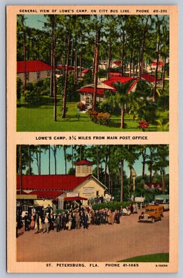 Postcard St. Petersburg FL Lowe's Camp Grounds Multiview