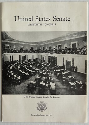 US-Senat 90. Kongress Broschüre und Memo-Papier von 1967