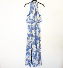 LOVERS FRIENDS Golden Ray Maxi Dress Womens Size S Blue Floral Sleeveless