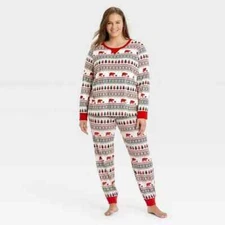 Wondershop Adult Fair Isle Print Holiday Pajama Set 4X Unisex Red & White