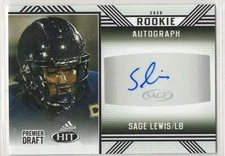 SAGE LEWIS 2020 SAGE Premier Draft Low BLACK AUTOGRAPH auto FIU