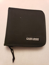 Vintage CASE LOGIC Carrying Case 24 CD Storage Zippered Secured Protection Black