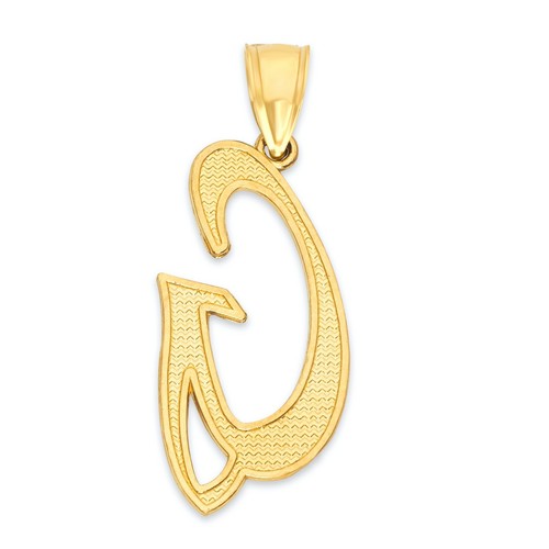 10k Real Solid Gold Initial Pendant, Personalized Cursive Letter Charm Jewelry - Picture 26 of 66