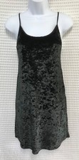 Victoria's Secret XS/S Black Stretch Crushed Velvet Nightgown Slip Dress Lounge