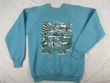 Vintage Fruit of the Loom Sweater Womens Large Made in USA Kittens 1992
