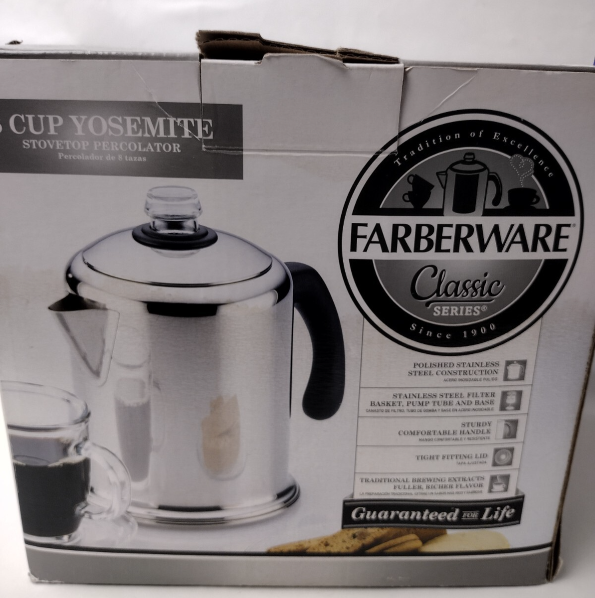 Farberware 50124 Yosemite 8-Cup Classic Stainless Steel Coffee