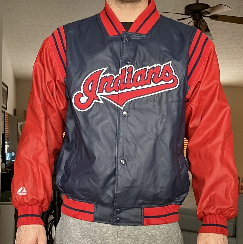 Cleveland INDIANS Vintage Jacket Adult Small Authentic Guardians Majestic MLB - Image 4 of 4