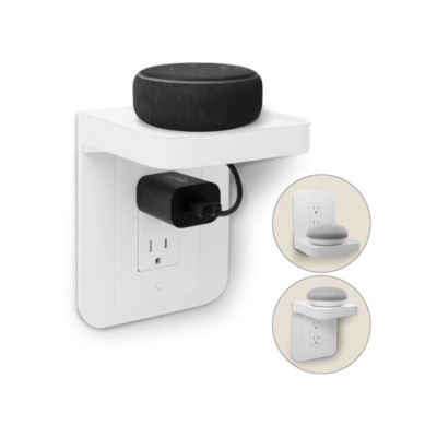 Outlet Shelf with Built-In Cable Management Space Saver Solution Any Room