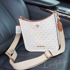 Michael Kors MK Briley Small Logo Messenger Bag 35S1G7BM1B Vanilla - MSRP 398