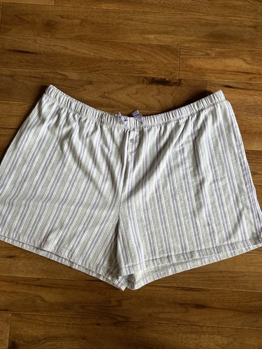 Jockey Lounge Pajama Shorts Purple/Green Stripe Ladies Size XL