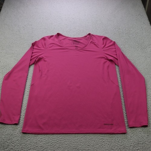Patagonia Shirt Damen Medium Rosa Langarm Rundhals Outdoor Logo