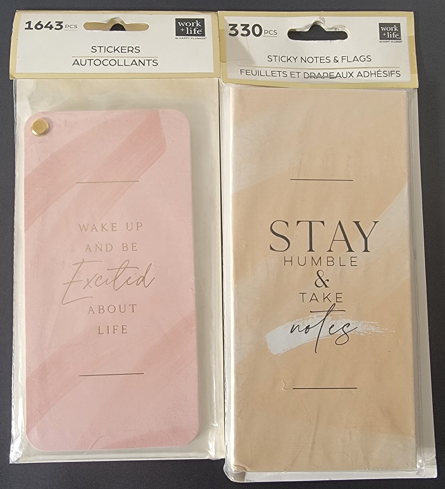 Work + Life Minimalist Sticky Notes, Flag Labels, and Stickers by Happy Planner® for Productivity and Organization-image