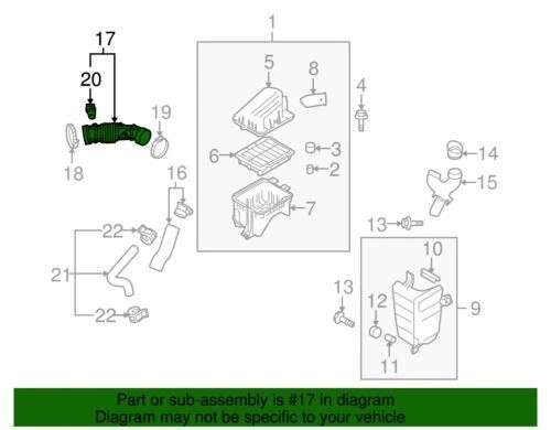 Kit de duto de saída limpador de ar genuíno GM 2004-2008 Chevrolet Aveo5 Aveo 96439858 - Imagem 2 de 2