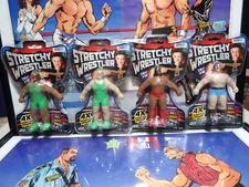 NEW LOT OF 4 WWE WWF STRETCHY WRESTLER Stretch Armstrong Hulk Wrestling Figures