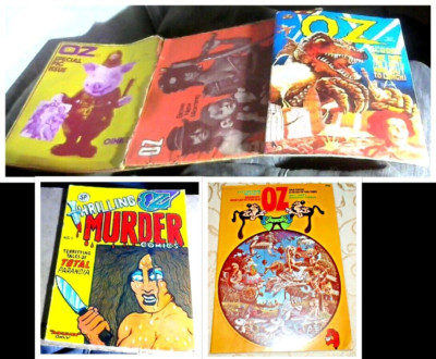OZ #31+35+38+39+43 magazines Special Pig/Trial Issue UK (May 1971/72)