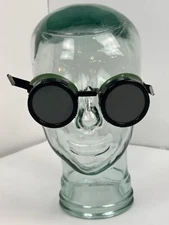 Vintage Morse Welding Goggles Safety Glasses Steampunk Motorcycle Green USA