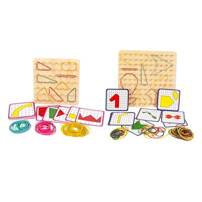 Hölzernes Geoboard Array Block Geo Board Mathematische Manipulative für