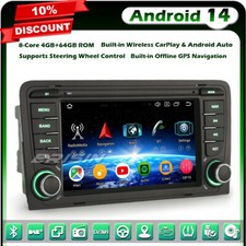8-Core 64GO Android 14 Autoradio GPS CarPlay DAB+ IPS for AUDI A3 S3 RS3 RNSE-PU
