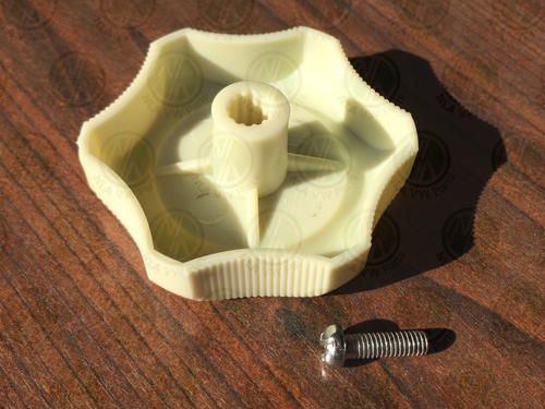 Westfalia Louvre Window knob in cream with fitting bolt for T2 Bay 1968-79 C9513 - Picture 3 of 3