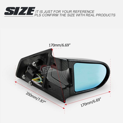 For Mitsubishi EVO 7 8 9 RHD CT9A GND Carbon Fiber Aero Side Rearview Mirrors - Picture 12 of 12