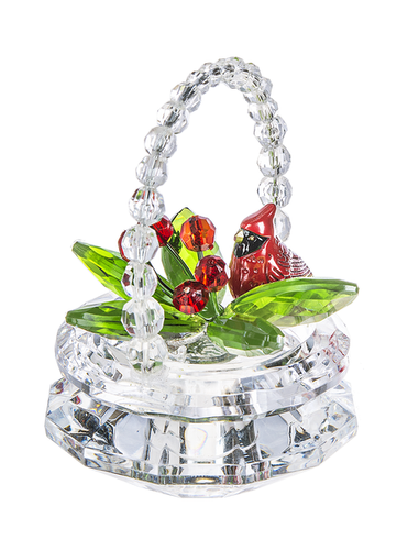 Ganz Krystal Expressions Cardinal in a Basket 3" Acrylic - Picture 2 of 3