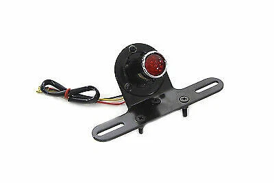 Black 1  Round Tail Lamp for Harley Davidson by V-Twin