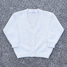 Kate & Co USA maglione maglia vintage bianco ritagliato caldo nonna maglia cavo cottage
