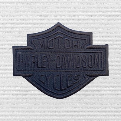 Harley Davidson Black Bar and Shield 4'' inches size embroidered Patch Iron On