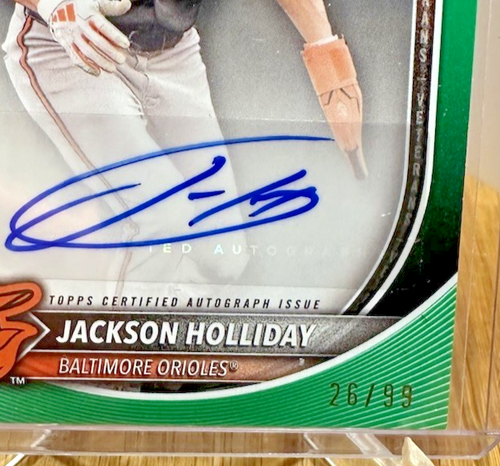 2025 Bowman Jackson Holliday Green Paper /99 Autograph #PRV-JH Auto Orioles 🔥 - Bild 3 von 3