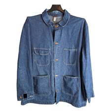 Vintage Denim Chore Coat American Heritage Big Ben Wrangler Size 58 Work Jacket