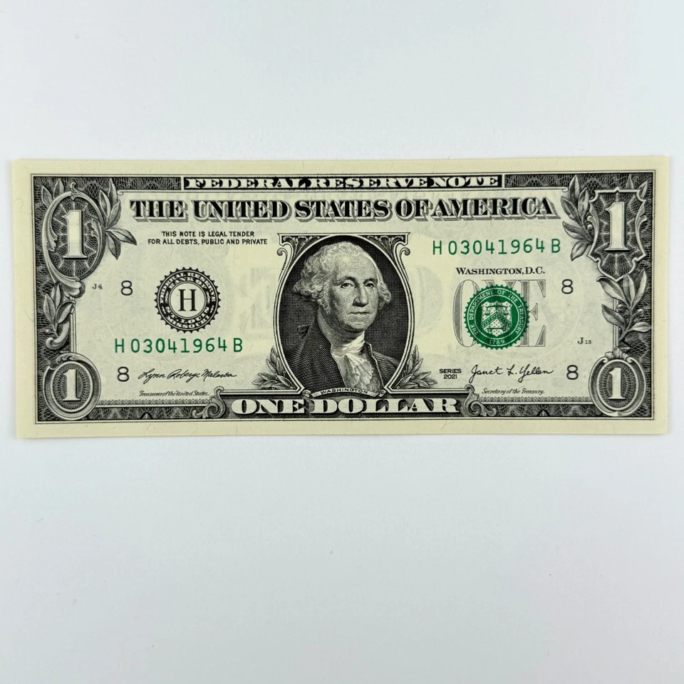 March 4th 1964 3rd April Dollar Bill Uncirculated Birthday Note $1 Fancy Serial - Image 2 of 4