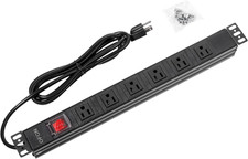 Rack Mount Power Strip PDU 19In 1U 6 Or 8 Outlet Mountable Strip