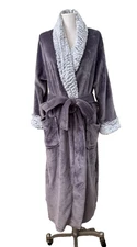 Carole Hochman Women's Size XL Lilac Soft Plush Robe Loungewear Cozy Belted