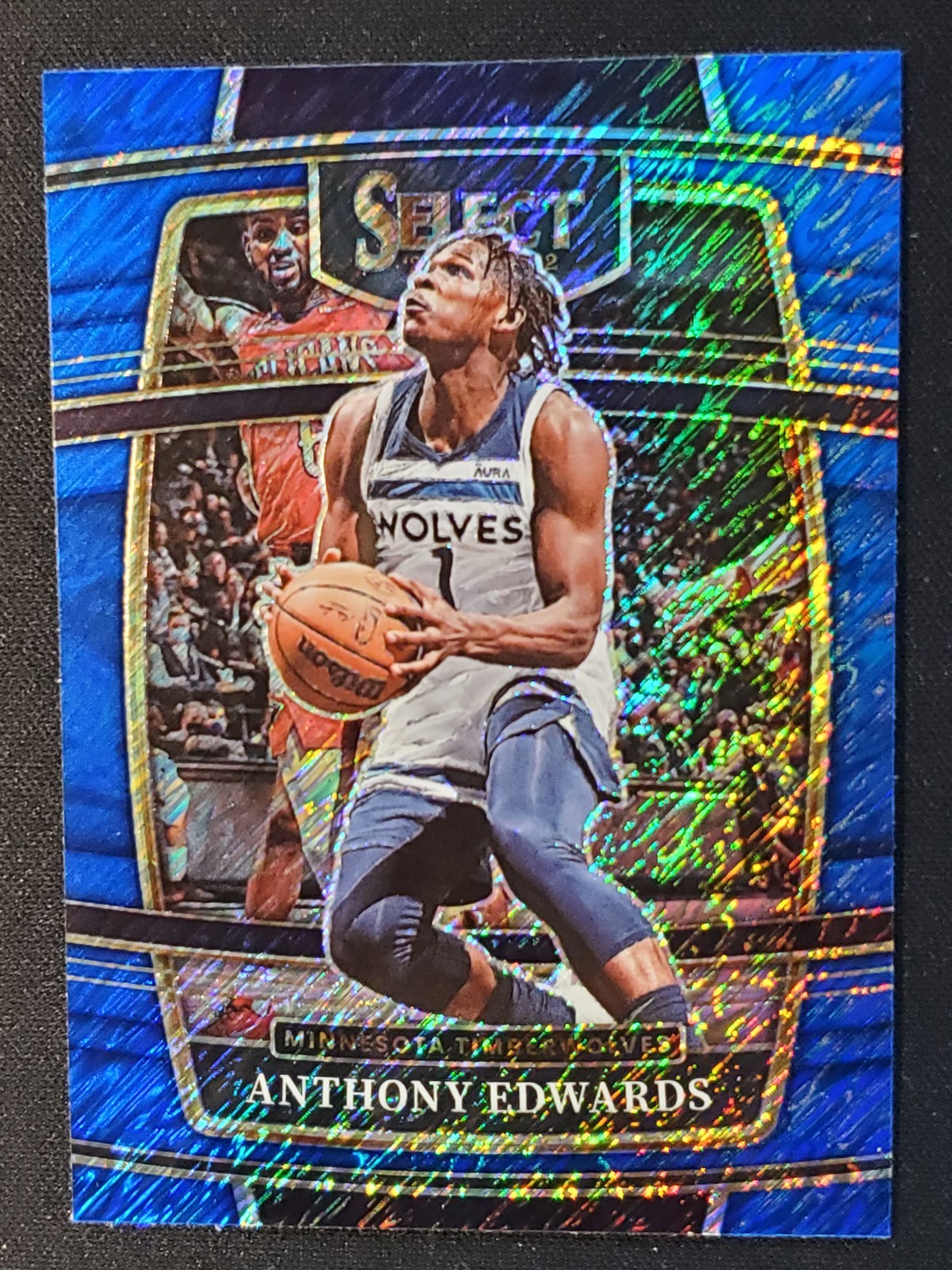 2021-22 Panini Select Basketball Blue Shimmer Anthony Edwards Card No. 49