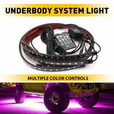 4 Pcs Rgb 48 Led Strip Neon Light Kit Under Car Tube Underglow Underbody System