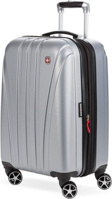 SwissGear 7585 Hardside Expandable Luggage with Spinner Wheels, Silver, Carry...