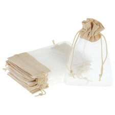 10PCS Organza Bags 4x6 Burlap Bag Jewelry Drawstring Organza Small Mesh Bag D...