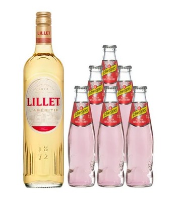 Lillet Blanc (17% vol, 0,75l) + 6x Schweppes Wild Berry (0,2l inkl 0,60  Pfand)