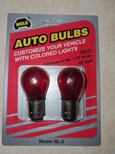 Red Incandescent 1157 Auto Light Bulb Brand New  2 Pack Wolo Rl-3