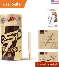 100 RAW 98mm Pre-Rolled Cones - Effortless Rolling with Natural Flavor & Quality