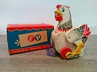 Vintage 1958 Fisher Price Cackling Hen #120 With Box