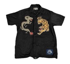 A Bathing Ape Motif Japanese Button Up Short Sleeve Shirt