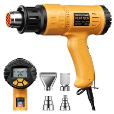 Heat Gun, SEEKONE 1800W Hot Air Gun Kit with Large Digital LCD Display Variable