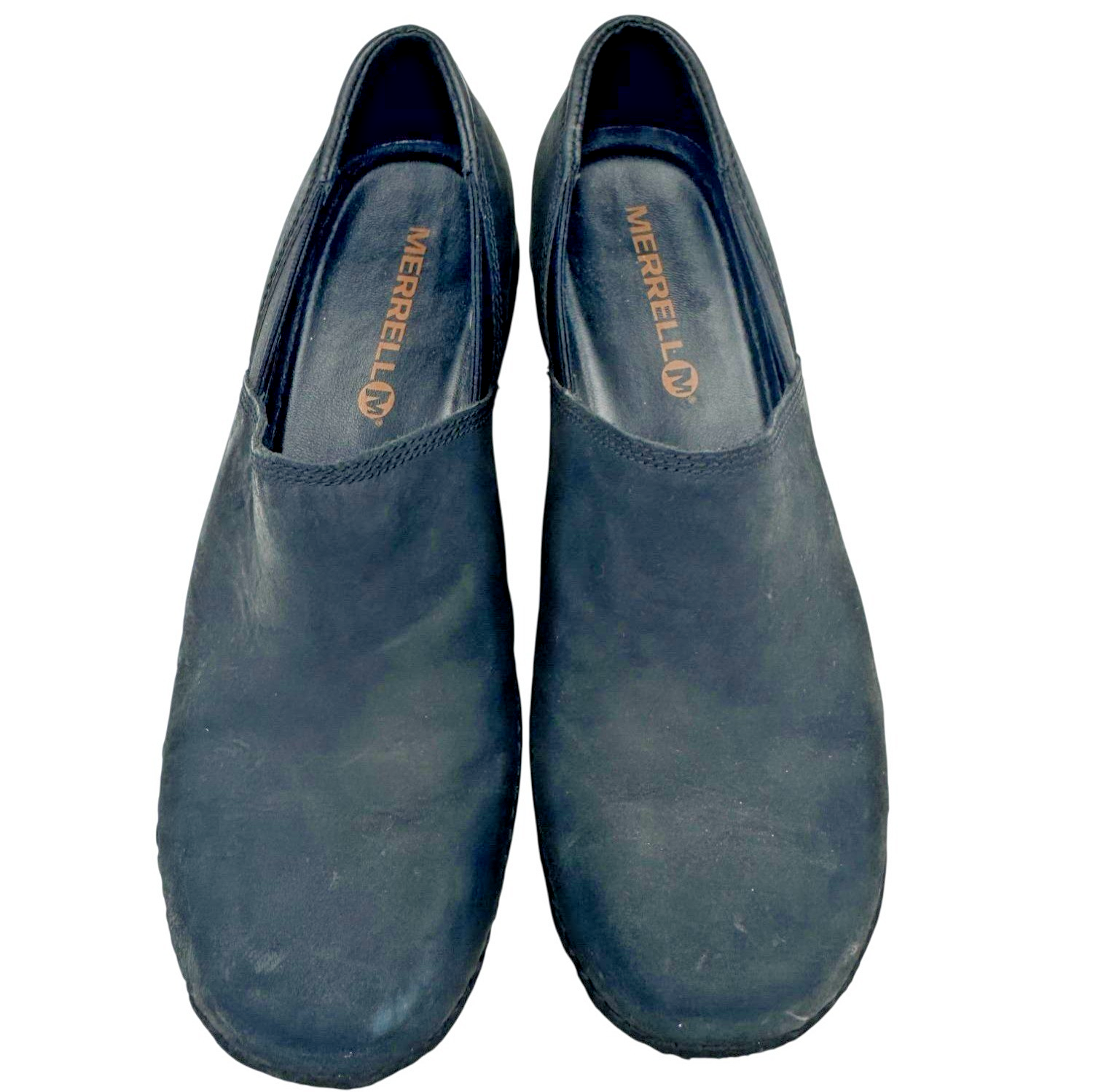 Scarpe zoccoli Merrell donna Emma taglia 8 5 pelle nera comode slip on classiche