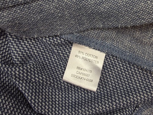 Johnston Murphy Blue Gray 1/4 Zip Pullover Performance Sweater Men's Size Large - Picture 4 of 4
