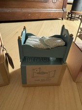 New Maileg retired HTF Blue Mouse Cradle