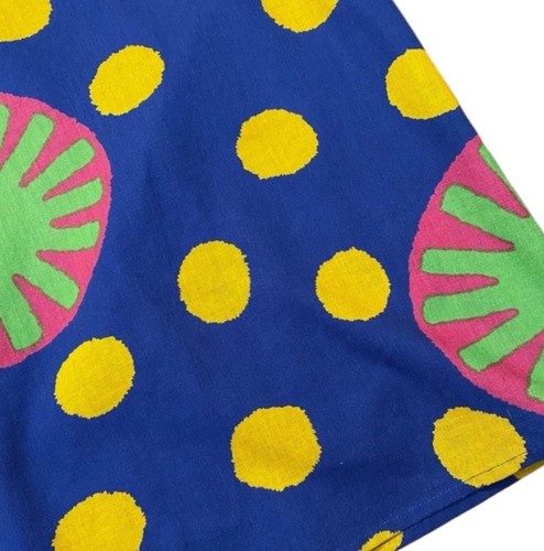 Vintage 80s Bold Bright Print Colored 1980’s Linen Top, Short Sleeved, Medium, 8 - Picture 5 of 6