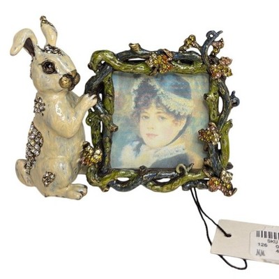 Jay Strongwater Mini Bunny Rabbit Picture Frame   Swarovski Crystals - New NWT