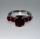 VINTAGE DK STERLING SILVER RUBY RING SIZE 8